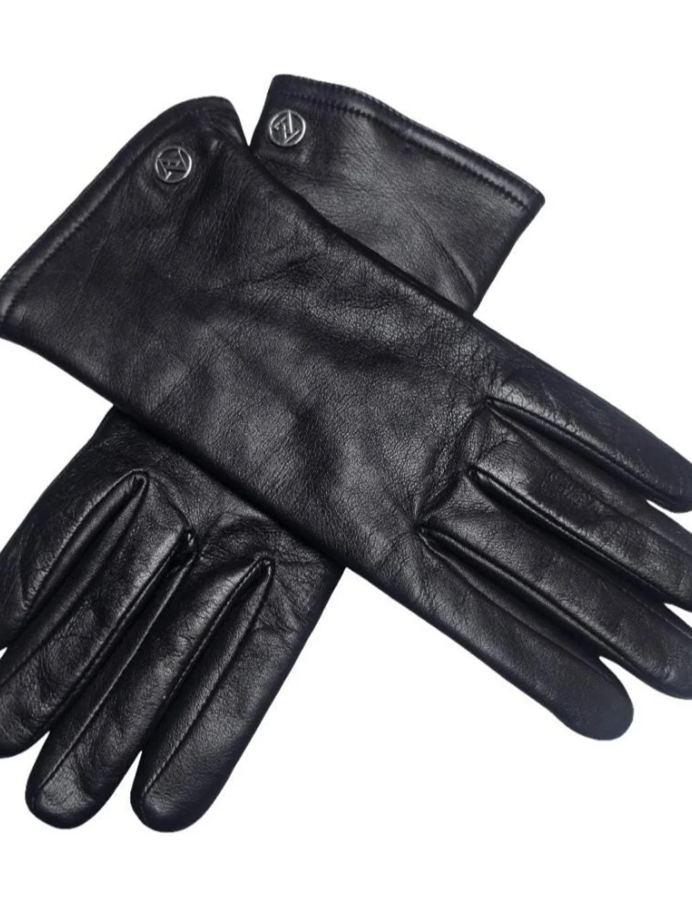 Adrienne Vittadini Black Leather Gloves Women’s Medium Classic Soft